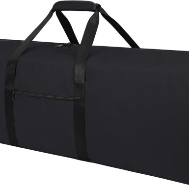 48 Inch Travel Duffle Bag Extra Large Sport Equipment Duffel Bags with 2-way Lockable Zippers (Black)